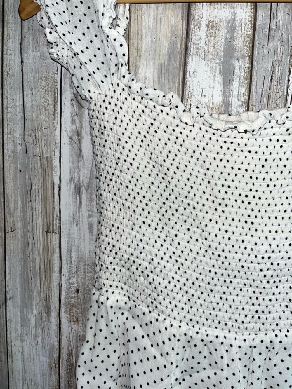 Reformation Juliette Style Polka Dot Mini Dress Smocked Puff Sleeve White S - Picture 3 of 8